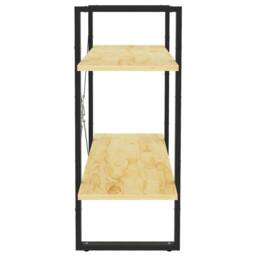 Berkfield Home 2-Tier Book Cabinet 80x30x70 cm Solid Pine Wood in Light Brown - Size: 80 x 30 x 70 cm - thumbnail 6