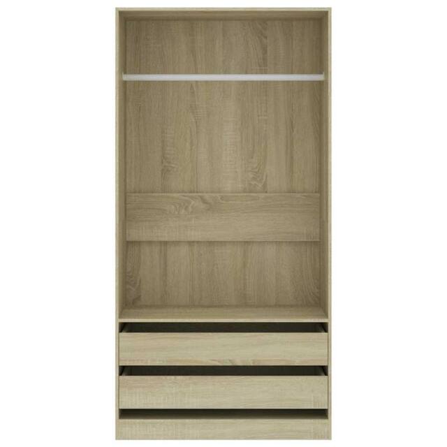 Berkfield Home Wardrobe Sonoma Oak 100x50x200 cm Engineered Wood in Light Oak - Size: 100 x 50 x 200 cm - image 1