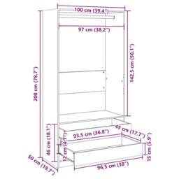 Berkfield Home Wardrobe Sonoma Oak 100x50x200 cm Engineered Wood in Light Oak - Size: 100 x 50 x 200 cm - thumbnail 7