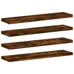 Berkfield Home Wall Shelves 4 pcs Smoked Oak 40x10x1.5 cm Engineered Wood in Brown - thumbnail 1