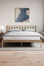 Home Discount Vida Designs Milan King Size Wooden Bed Frame Low Foot 820 x 1595 x 2050 mm in Brown - thumbnail 1