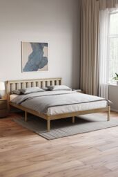 Home Discount Vida Designs Milan King Size Wooden Bed Frame Low Foot 820 x 1595 x 2050 mm in Brown - thumbnail 2