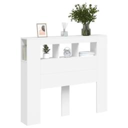Berkfield Home LED Headboard White 120x18.5x103.5 cm Engineered Wood - thumbnail 4