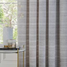 Paoletti Jupiter Chenille Jacquard Eyelet Curtain Pair in Silver - Size: 168 cm width x 229 cm drop - thumbnail 5