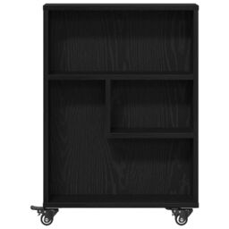 Berkfield Home Narrow Storage Trolley Black Oak 48x13x68 cm Engineered Wood - Size: 48 x 13 x 68 cm - thumbnail 4