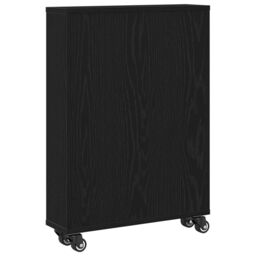Berkfield Home Narrow Storage Trolley Black Oak 48x13x68 cm Engineered Wood - Size: 48 x 13 x 68 cm - thumbnail 6