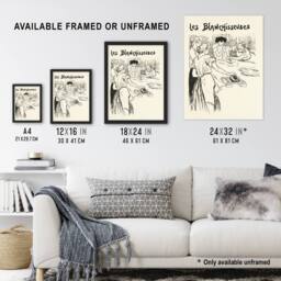 "Artery8 The Washerwomen Black White Illustration Steinlen Wall Art Poster - Size: W18"" x H24""" - thumbnail 3