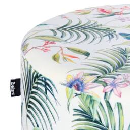 Wyld and Coco Round Multicolour Ottoman Pouffe Floral Velvet Upholstery MDF Base - thumbnail 5
