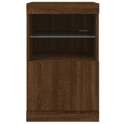 Berkfield Home Sideboard with LED Lights Brown Oak 41x37x67 cm - Size: 41 x 37 x 67 cm - thumbnail 6
