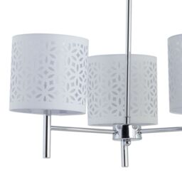 First Choice Lighting Brea - Chrome 3 Light Fitting with White Cut Out Shades in Silver - thumbnail 2