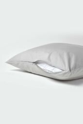 Homescapes Continental Egyptian Cotton Pillowcase 200 TC, 80 x 80 cm in Silver - thumbnail 3