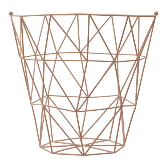 Orsina Stylish Copper Finish Storage Basket, Functional Storage Basket For Kitchen, Durable Decorative Basket in Pink - image 1