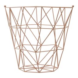 Orsina Stylish Copper Finish Storage Basket, Functional Storage Basket For Kitchen, Durable Decorative Basket in Pink - thumbnail 1