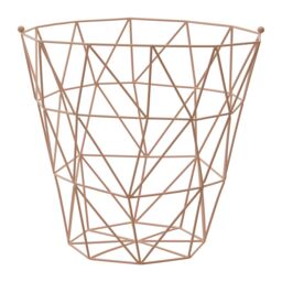 Orsina Stylish Copper Finish Storage Basket, Functional Storage Basket For Kitchen, Durable Decorative Basket in Pink - thumbnail 2