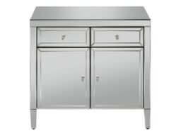Birlea Mirrored Sideboard Valencia 2 Drawer 2 Door Bevelled Glass Modern in Silver - thumbnail 5