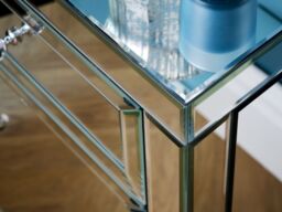 Birlea Mirrored Sideboard Valencia 2 Drawer 2 Door Bevelled Glass Modern in Silver - thumbnail 4