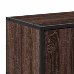 Berkfield Home TV Cabinet Brown Oak 100x35x50 cm Engineered Wood & Metal - Size: 100 x 35 x 50 cm - thumbnail 8