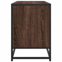 Berkfield Home TV Cabinet Brown Oak 100x35x50 cm Engineered Wood & Metal - Size: 100 x 35 x 50 cm - thumbnail 5
