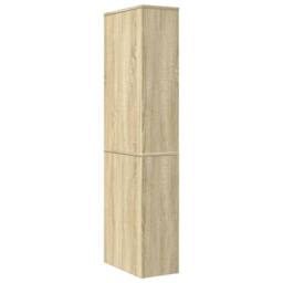 Berkfield Home Narrow Bathroom Cupboard with Wheels Sonoma Oak Engineered Wood in Light Oak - thumbnail 6