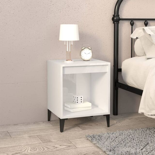 Berkfield Home Bedside Cabinet High Gloss White 40x35x50 cm - Size: 40 x 35 x 50 cm - image 1