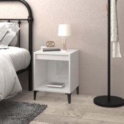 Berkfield Home Bedside Cabinet High Gloss White 40x35x50 cm - Size: 40 x 35 x 50 cm - thumbnail 3