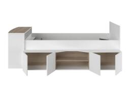 Vente-unique Combination Bed 90 X 190/200 Cm With Desk & Storage - White and in Light Oak - Size: Single - thumbnail 8