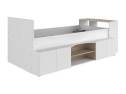 Vente-unique Combination Bed 90 X 190/200 Cm With Desk & Storage - White and in Light Oak - Size: Single - thumbnail 7