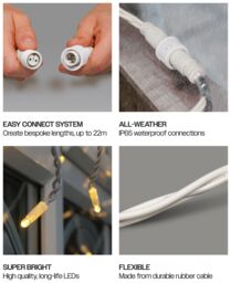Xmas Haus Icicle lights White Rubber 60/40/20 Drop 6M Warm White - thumbnail 6