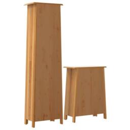 Berkfield Home 2 Piece Bathroom Furniture Set Solid Wood Pine in Brown - thumbnail 7