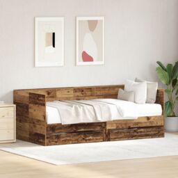 Berkfield Home Daybed Old wood Engineered wood 100 x 200 cm Durable in Brown