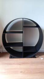 Inspirational Gifting Large Steel Round Log Store & Shelves Metal Log Holder Log Storage in Black 80cm - thumbnail 3