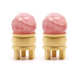 KDMD Gemstone Faceted Healing Ball & Stand - Rose Quartz in Pink - thumbnail 2