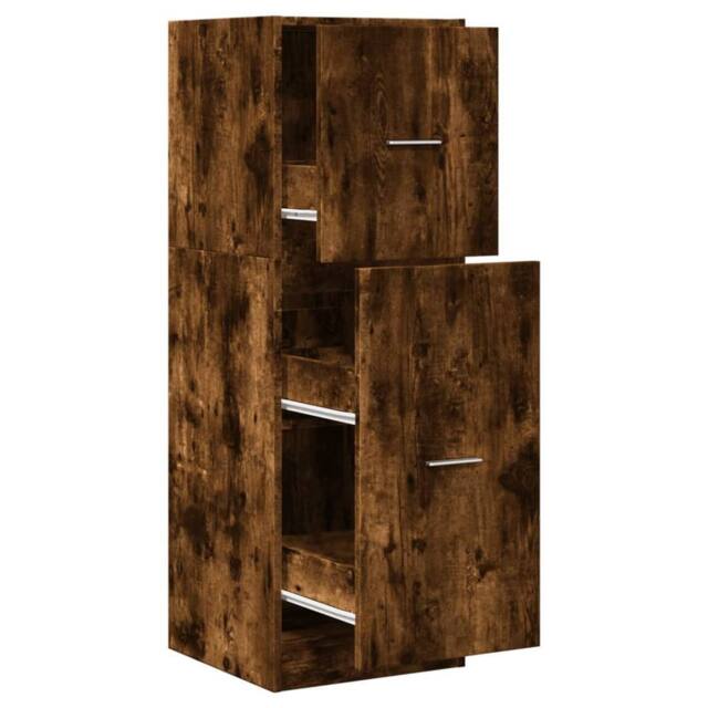 Berkfield Home Apothecary Cabinet Smoked Oak 40x41x118 cm Engineered Wood in Brown - Size: 40 x 41 x 118 cm - image 1
