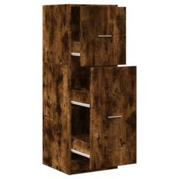 Berkfield Home Apothecary Cabinet Smoked Oak 40x41x118 cm Engineered Wood in Brown - Size: 40 x 41 x 118 cm - thumbnail 1