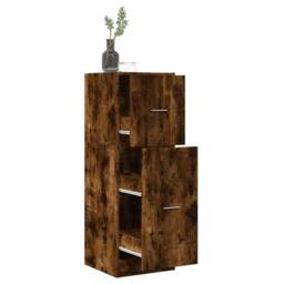 Berkfield Home Apothecary Cabinet Smoked Oak 40x41x118 cm Engineered Wood in Brown - Size: 40 x 41 x 118 cm - thumbnail 2