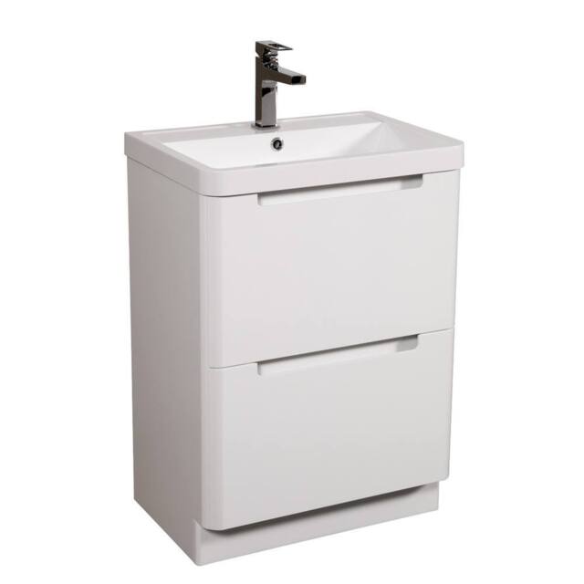 Bathroom Kingdom Monza Gloss White Basin Vanity 600mm - image 1