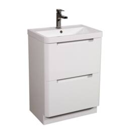 Bathroom Kingdom Monza Gloss White Basin Vanity 600mm