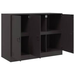 Berkfield Home Sideboard Black 99x39x73 cm Steel - Size: 99 x 39 x 73 cm - thumbnail 7