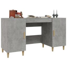 Berkfield Home Desk Concrete Grey 140x50x75 cm Engineered Wood - Size: 140 x 50 x 75 cm - thumbnail 4