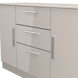 Ready Assembled 2 U Windsor 2 Door 3 Drawer Sideboard (Ready Assembled) in Taupe - thumbnail 4