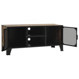 Berkfield Home TV Cabinet Rustic Brown 105x36x47 cm Metal & MDF - Size: 105 x 36 x 47 cm - thumbnail 6