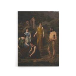 "Artery8 Wilhelm Marstrand Nausicaa Brings Odysseus Clothes Canvas Art Print in Green - Size: W12"" x H16""" - thumbnail 1
