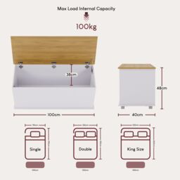 Home Discount Vida Designs Arlington Contemporary Ottoman Toy Storage Unit for Kids in White - thumbnail 3