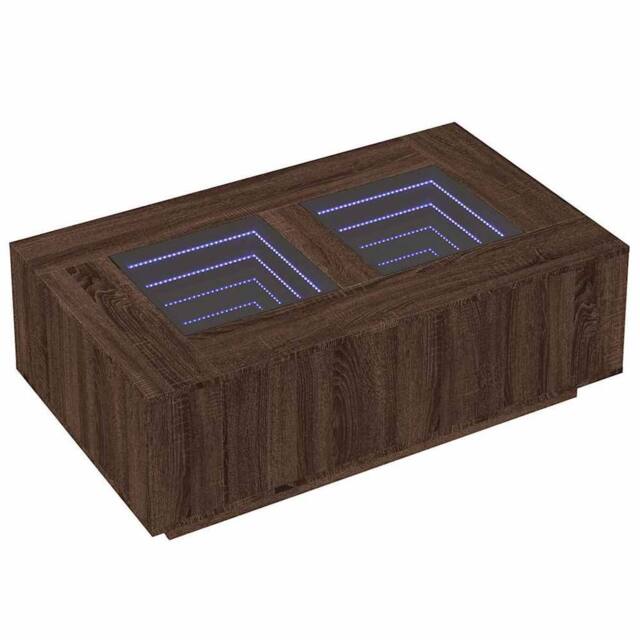 Berkfield Home Durable Coffee Table with Infinity LED Brown Oak 116x69x40 cm - Size: 116 x 69 x 40 cm - image 1