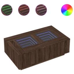 Berkfield Home Durable Coffee Table with Infinity LED Brown Oak 116x69x40 cm - Size: 116 x 69 x 40 cm - thumbnail 3