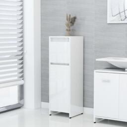 Bathroom Cabinet High Gloss White 30x30x95 cm Engineered Wood