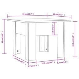 Berkfield Home Coffee Table White 55x55x42 cm Engineered Wood - Size: 55 x 55 x 42 cm - thumbnail 6