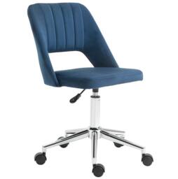 STILVORA Armless Office Chair with High Back & Swivel Seat in Blue - thumbnail 3
