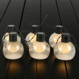 Bright Zeal 2 Pcs 2.3m Battery-Operated LED String Lights-10 Plastic Globes Timer in Black - thumbnail 5