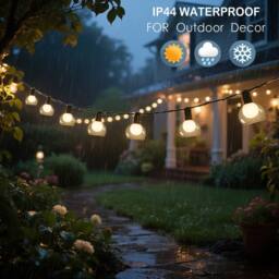Bright Zeal 2 Pcs 2.3m Battery-Operated LED String Lights-10 Plastic Globes Timer in Black - thumbnail 2